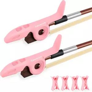 연습용 랜밍 바이올린 활 홀더？초보자를 위한 2Pcs 실리콘 손 위치 교정 논슬립 교육 도구 4개의 스토퍼