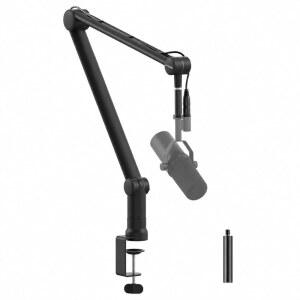 IXTECH BOOM ARM 마이크 스탠드, 연장 SHURE SM7B 게임용 업그레이드 포함, 스테인리스 튜브 데스크 MV7용 예티, 암, 팟캐스트 마운트, 암 접이식 블루 시저 튼튼한 스틸