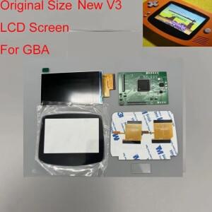 GBA용 V3 IPS LCD 스크린  고휘도 쉘용  무용접   사이즈 웜 라이트