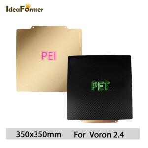 Voron 2.4 빌드 플레이트 350x350 PET PEI 시트 양면 마그네틱 용수스틸 스틸 FYSETC 핫 베드