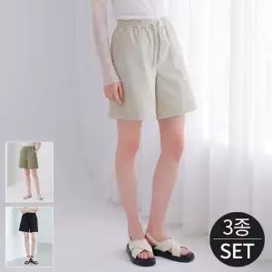 [로코엘라]콜리 링클프리 린넨 라이크 여성 썸머 반바지 3종세트