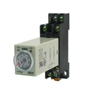 AC 110V 지연 타이머 시간 릴레이 DPDT 0-60S 초 및 베이스 소켓 H3Y-2 (AC 110V)