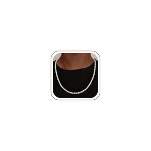 UPFAI 925 스털링 실버 다이아몬드 컷 3mm 4mm 5mm 로프 체인 정교한 남성 목걸이 아버지와 남자친구를 위한 이상적인 선물