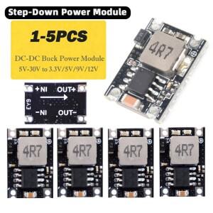 3A 미니 소형 DC-DC 벅 스텝다운 컨버터 보드 모듈 5V-30V에서 3.3V 5V 9V 12V로 변환하는 전압 조정기 PCB