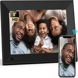 BSIMB 8인치 디지털 액자 터치스크린 280x800 HD WiFi 전자 앨범 디스플레이 6GB 앱/USB/SD를 통한