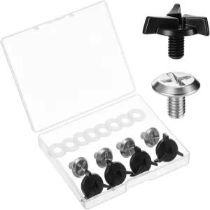 Auteonsa 8 PCS 모터사이클 헬멧 바이저 나사 고무 와셔 교체 고정 모터크로스용 액세서리 블랙 실버