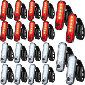 Jerify 20팩 USB 충전식 LED 자전거 테일 라이트 내비게이션 키트 후방 방수 4가지 모드 옵션 야간 카약