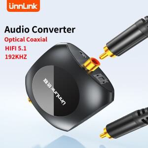 Unnlink 하이파이 5.1 광 오디오 변환기  Toslink to 동축 양방향 디코더  DTS Dobly AC3  192KHZ SPDIF 증