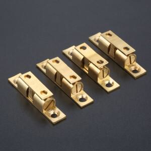 4피스 황동 톤 서랍 캐비닛 도어 래치 클립 잠금 내구성 볼 터치 캐치 50mm 순수 구리 더블