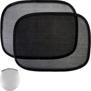 MUQIDA 2 PCS 자동차 창문 그늘막 21 x14 정적 접착 측면 차단기 탈착식 햇빛 가리개 커버로 눈부심 열