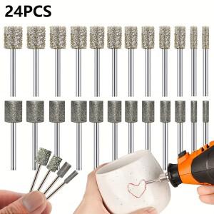 드레멜 로터리 공구용 다이아몬드 그라인딩 비트 116 그릿 1/8인치(3mm) 샹크 내구성이 뛰어난 코팅 액