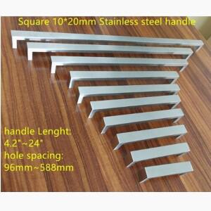 10x20mm 사각 막대 도어 핸들 스테인레스 스틸 주방 캐비닛 당김 손잡이 4.2