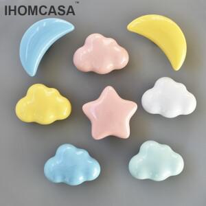 IHOMCASA 세라믹 손잡이 가구 서랍은 찬장 옷장 문 구름과 별 캐비닛을  를 처리합니다