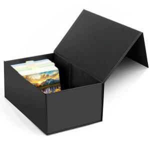 tutata 4X6 인덱스 카드 홀더, 인덱스 카드 보관 상자 10.2 x 15.2cm(4 x 6인치), 플래시 카드 1200장에 적합 - 1팩, 블랙