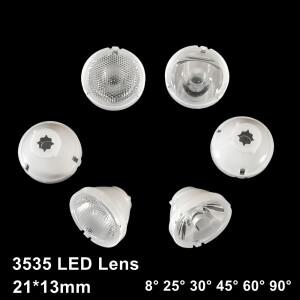 10개-50개 3030 3535 XPE 1W 3W LED 렌즈 21mm x 8 25 30 45 60 90도 광학 반사경 콜리메이터