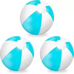Whaline 3Pcs 풍선 비치볼 원형 풀 PVC 볼 여름 하와이 열대 테마 파티 장식용 귀여운 게임 장난감
