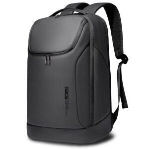 BANGE 비즈니스 스마트 백팩 방수 15.6인치 노트북 백팩(USB 충전 포트 포함) 여행용 내구성 블랙 노 USB