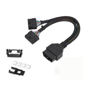 REARMASTER 하네스 키트 OBD Y 스플리터 케이블, 도요타 및 현대, 기아, 테슬라 및 렉서스 OBD2 포트용, GPS 트래커 및 자동차 진단 장치용 수 - 2 암 연장