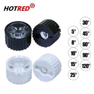 고전력 1W 3W 5W LED 렌즈 20MM PMMA 렌즈(브래킷 포함) Reflector10 30 45 60 90 120degree 반사경 콜리메