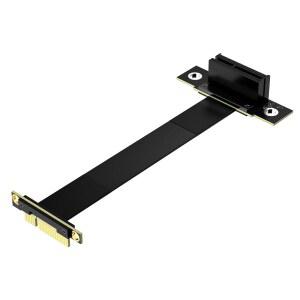 SUODAO PCIE X1 라이저 설치를 그래픽 구성 위한 컴퓨터 유연한 연장 케이블 카드 블랙 하드웨어 요소 10CM 듀얼 90도 어댑터