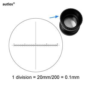 957 0.1mm 디비전 글래스 현미경 접안렌즈 마이크로미터 20mm 스케일 그리디큘