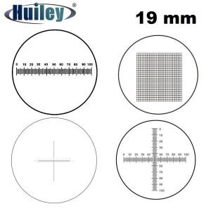 접안 렌즈 마이크로 미터 직경 19mm 광학 유리 크로스 눈금자 그물  생물 현미경 23.2mm 안구 DIV 1 0.1 0.