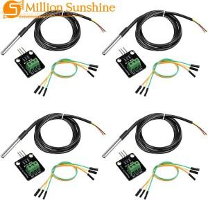 1피스/4피스 DS18B20 디지털 온도 센서 모듈 키트(1M/3.2ft 프로브 포함) Arduino호환 ESP32 STM32 Raspber