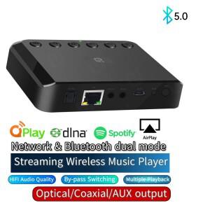 Airplay 용 무선 WIFI 오디오 수신기 Spotify DLNA NAS 멀티 룸 사운드 스트림 Bluetooth 5.0 뮤직 박스 광