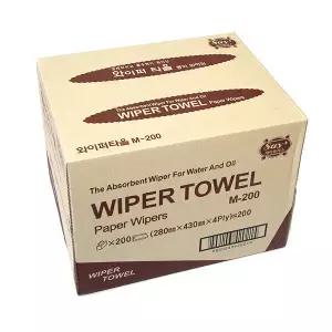 국산 와이퍼올 중형 200매 기름 행주 종이 보루 타올 280 x 430mm 엠보싱 기름 타월 헝겊 KJW-200 광진산업