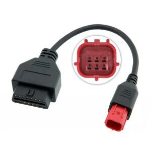 JDTech 유로 5 바이크 오토바이 OBD 어댑터 케이블 6핀 - (K-라인 & CAN-BUS 지원) 30cm