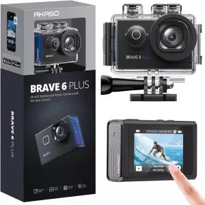 AKASO 브레이브 6 플러스 네이티브 4K30FPS 20MP WiFi 액션 카메라 터치스크린 EIS 4배 줌 음성 제어