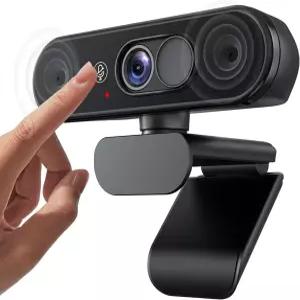 음소거 및 커버 듀얼 프라이버시 보호 기능이 웹캠 080P FHD 마이크 자연 이미지 확장형 삼각대 PC 노트북