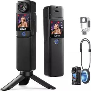 SJCAM C300 2IN1 초보자 브이로그 카메라 4K POV 바디 7H 롱 파워 6축 안정화 듀얼 터치 스크린 수중