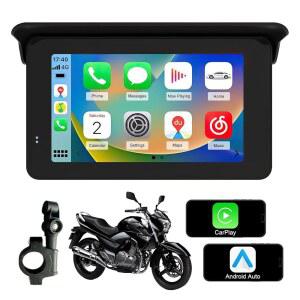 무선 CarPlay 오토바이 12.7cm(5인치) 터치 스크린, 안드로이드 오토, IP67 방수 스크린 휴대용 자동차 플레이, DVR, 블루투스, 오토바이용 CarPlay /AA를 통한 GPS 네비게이션, 32G TF 카드