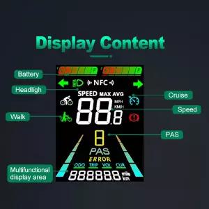 F3UART2NFC 기능 전기 자전거 LCD 디스플레이 속도계팻바이크용 화면 사이클링 컴퓨터 스쿠터 액세서리