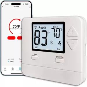 가정용 싱글 지 열/냉방 APP 리모컨 7일 또는 0일 프로그래밍 가능한 Heagstat WiFi 온도 조절기. (C-Wire