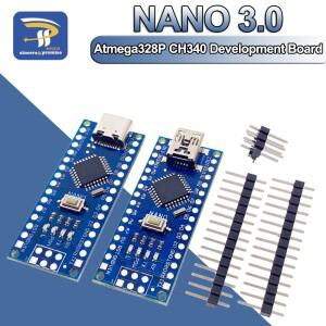 MINI Type-C Nano 3.0 USB ATmega328P CH340G Arduino호환 328P 용 5V 16M 모듈 마이크로 컨트롤러 보드