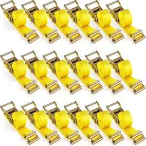 VEVOR 18PCS E 트랙 래칫 스트랩 2인치 x 15인치 4400파운드 강도 폴리에스터 웨빙 및 스프링 피팅 타이어