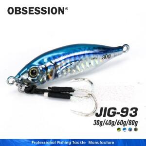 OBSESSION J93 60g 80g 바다 낚시 느린 지그 금속 스푼 3D 프린팅 레이저 인공 미끼 슈퍼 하드 유혹합니다