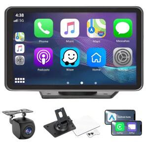 카플레이 /안드로이드 오토가 있는 자동차용 Carplay 스크린, 7인치 무선 자동차 스테레오, 블루투스가 있는 휴대용 터치스크린 자동차 라디오, 백업 카메라, GPS 네비게이션, 미러 링크, 멀티미디어 플레이어 모든