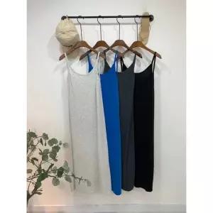 (FREE)토키 골지 베이직 플레어 나시 롱 원피스 4color