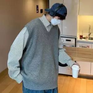 [의류] 오버사이즈 조끼 니트베스트 오버핏 남성 니트