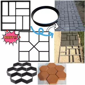 DIY 경로 제조기 포장 재료 금형 돌 벽돌 콘크리트 금형 콘크리트 시멘트 산책 정원 경로 포장 재료 재사용