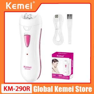 Kemei KM-290R 여성용 전기 제모기  다리 비키니 민감한 부위 바디 헤어 트리머 레이디 USB 충전식