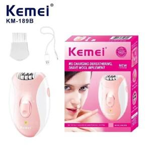 Kemei 여성용 전기 제모기 2단 속도 충전식 다리 및 비키니 부위용 방수 휴대용 면도기 KM-189B