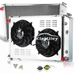 키유이 3열 알루미늄 라디에이터 및 팬 슈라우드 1973-1987 GMC C/K 시리즈 픽업/서번 V8 1981-1986 쉐보레