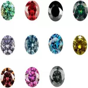 닝쉰 11가지 색상의 루즈 모이사나이트 스톤 5-10mm 1ct 원형 브릴리언트 VVS1 원석 주얼리 제작 GRA