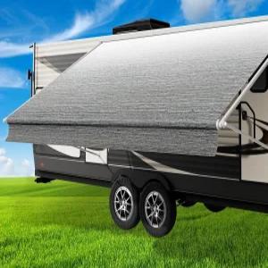글래머풀 RV 차양 천 교체용 19.5온스 헤비 듀티 비닐 14FT Fabric13 2 캠핑카 내후성 자외선 저항성 냉간