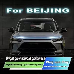 X3 X7 D20 BJ40 EU5 EU7 BJ60 신형 업그레이드 LED 주행등 스캔 스타팅 자동차 후드 DRL 가이드 장식용 12V