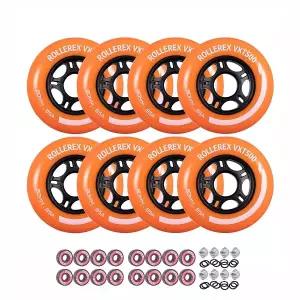 롤러렉스 VXT500 인라인 스케이트 휠 72mm 선라이즈 오렌지 (8개 세트) 베어링 스페이서 와셔 포함